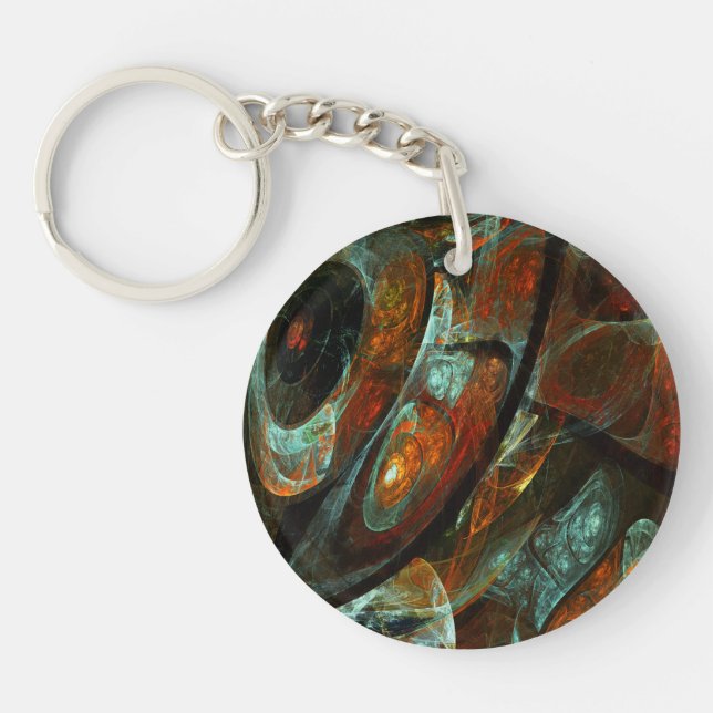Time Split Abstract Art Key Ring (Front)