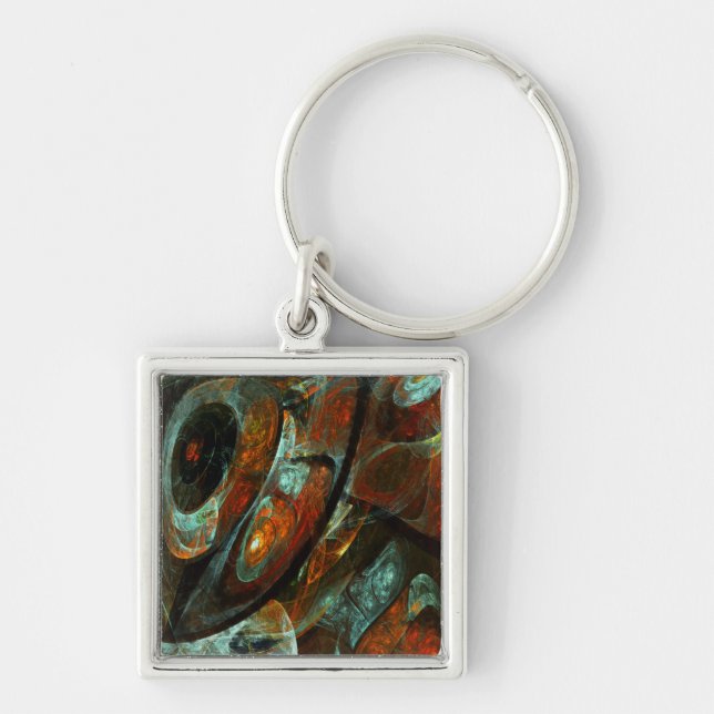 Time Split Abstract Art Key Ring (Front)