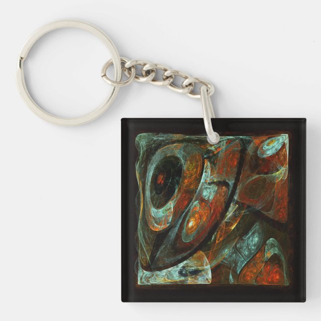 Time Split Abstract Art Key Ring (Front)