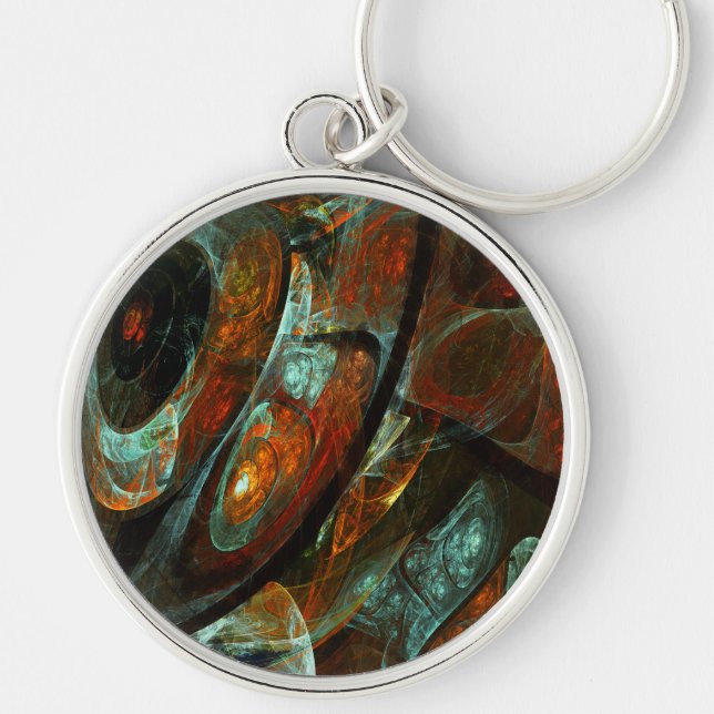 Time Split Abstract Art Key Ring (Front)