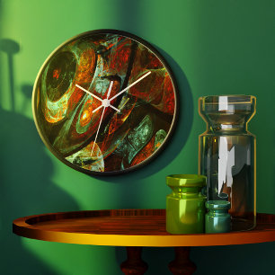 Time Split Abstract Art Large Clock
