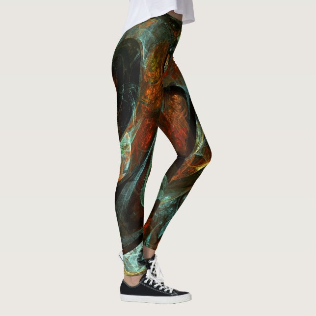 Time Split Abstract Art Leggings (Right)
