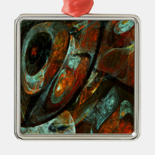 Time Split Abstract Art Metal Ornament