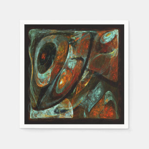 Time Split Abstract Art Napkin