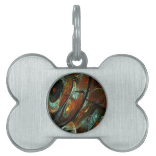 Time Split Abstract Art Pet ID Tag