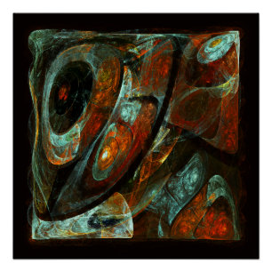 Time Split Abstract Art Poster