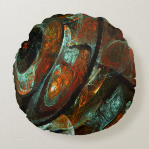 Time Split Abstract Art Round Cushion