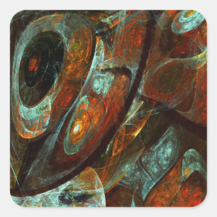 Time Split Abstract Art Square Sticker
