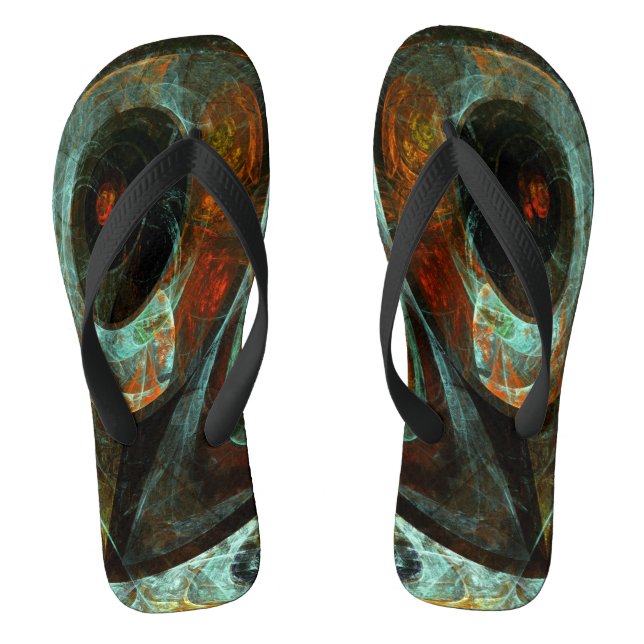 Time Split Abstract Art Thongs (Footbed)