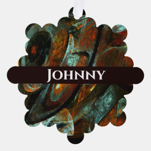 Time Split Abstract Art Tree Decoration Card