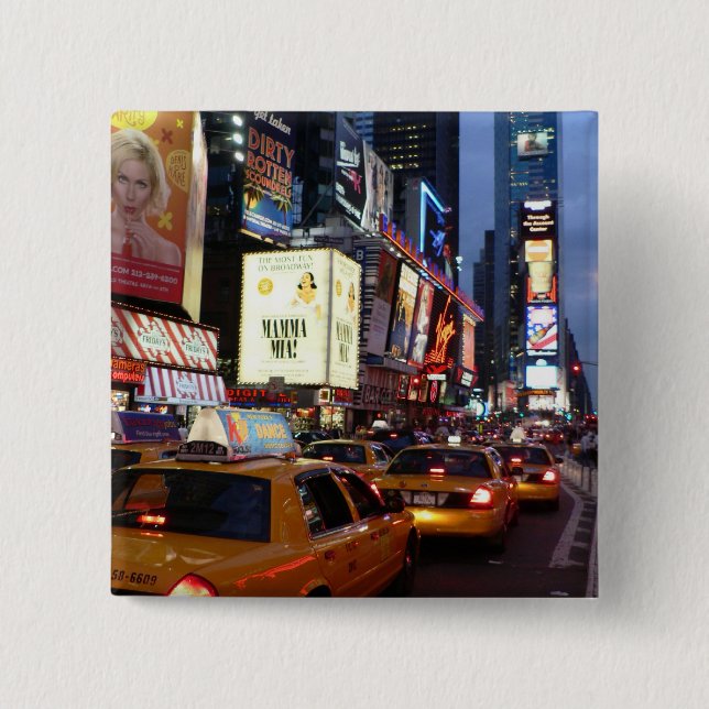 Time Square Taxis 15 Cm Square Badge (Front)