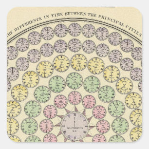 Time table square sticker