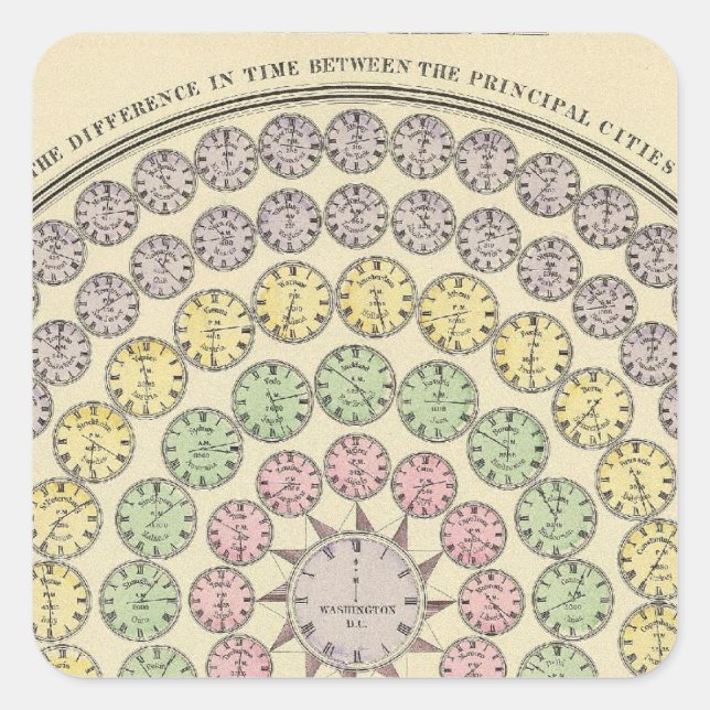 Time table square sticker (Front)
