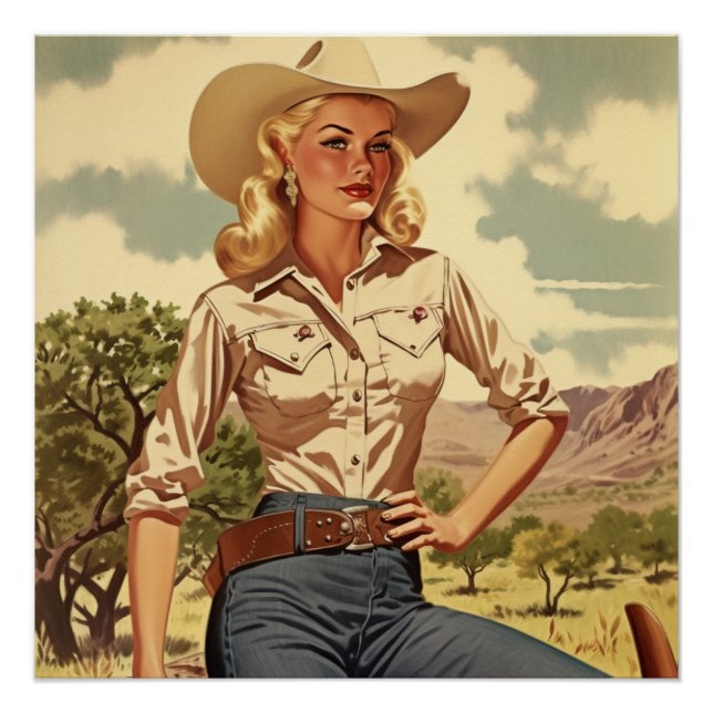  Time-Tested Cowgirl Love: Wild West Whispers Poster (Front)