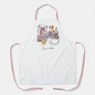 Time To Bake Flour Sugar Bowl Egg Apron