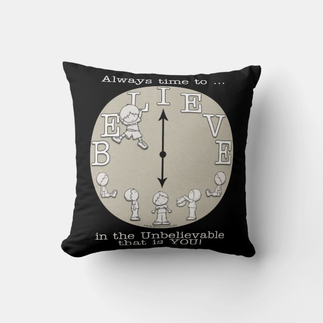 Time To Believe-Little Boy and Clock Cushion (Front)