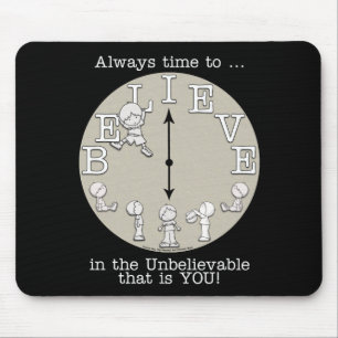 Time To Believe-Little Boy and Clock Mouse Pad