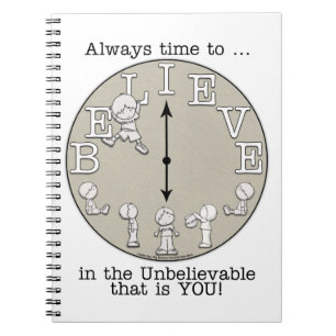 Time To Believe-Little Boy and Clock Notebook