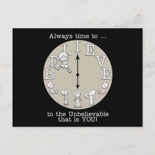 Time To Believe-Little Boy and Clock Postcard