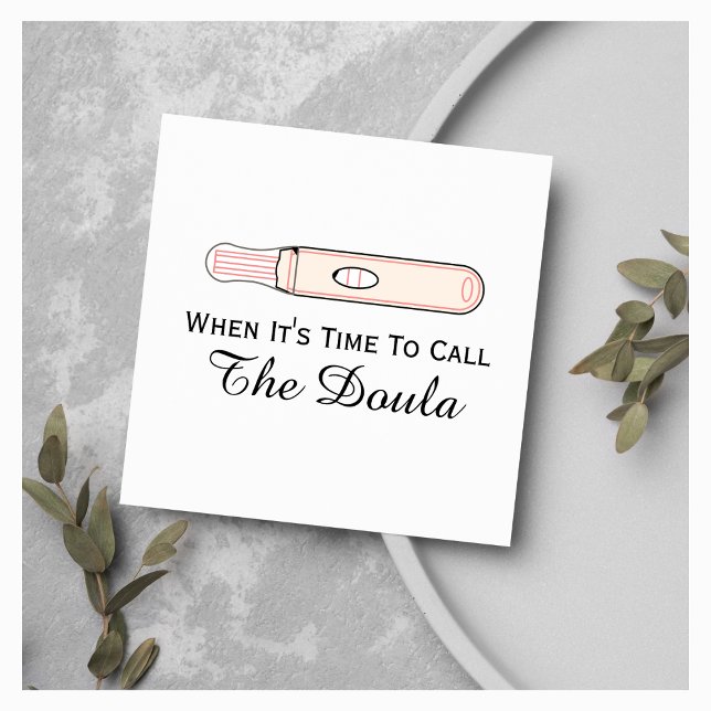 Time To Call Doula Pregnancy Square Business Card (Creator Uploaded)