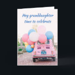 TIME TO CELEBRATE "GRANDDAUGHTER" BIRTHDAY CARD<br><div class="desc">A FIAT FILLED WITH BALLOONS AND "YOUR WISHES" MAKE THIS CARD SO VERY SPECIAL FOR YOUR "GRANDDAUGHTER" AND BEING FROM "YOU" MAKES IT EVEN MORE SO!!! THANKS FOR STOPPING BY ONE OF MY EIGHT STORES! CHANGE THE AGE IN SECONDS IF YOU NEED TO:) THANKS FOR STOPPING BY 1 OF MY...</div>
