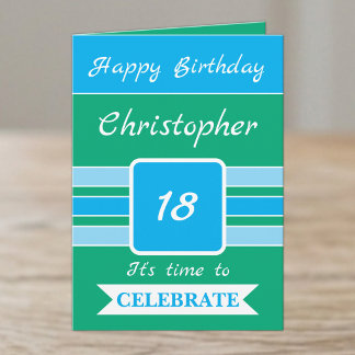 Time to celebrate name 18th birthday green card