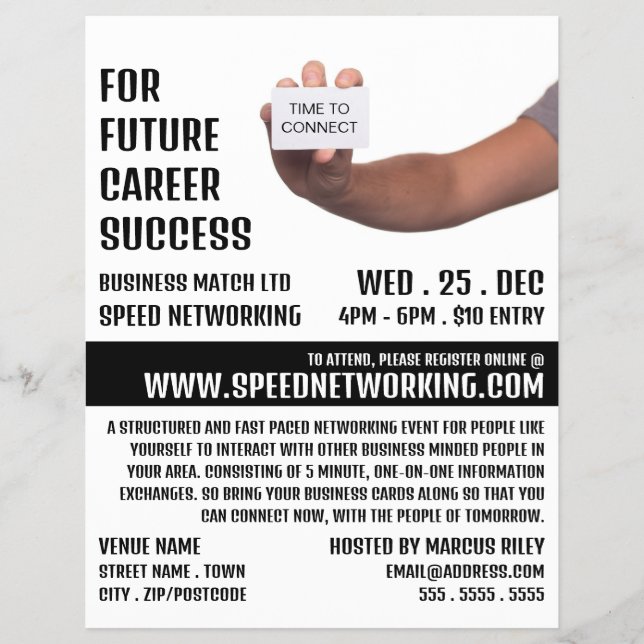 Time to Connect, Speed Networking Event Advert Flyer (Front)