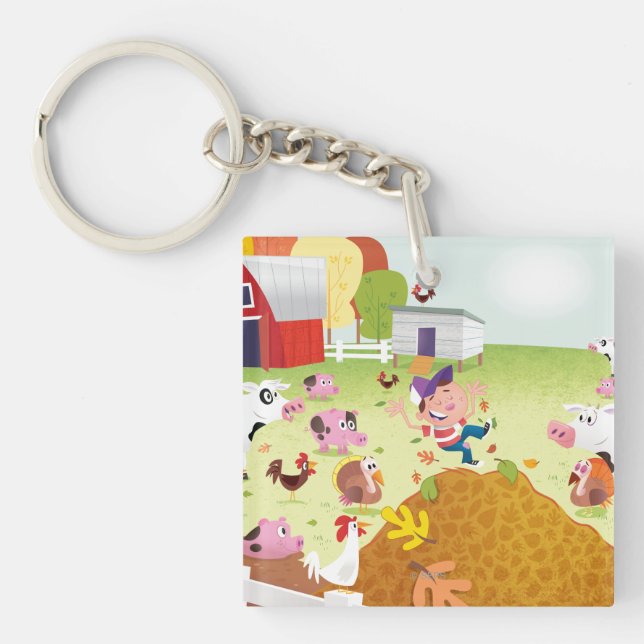 Time to Count - Farmyard Key Ring (Front)