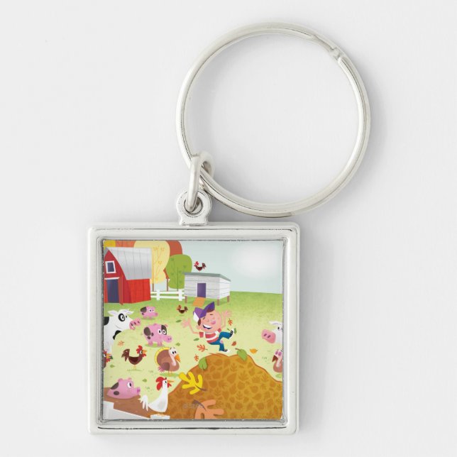 Time to Count - Farmyard Key Ring (Front)