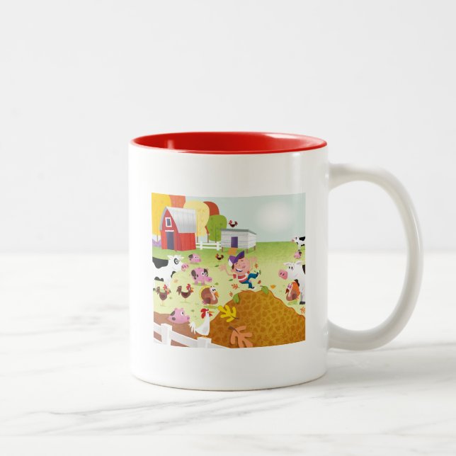 Time to Count - Farmyard Two-Tone Coffee Mug (Right)