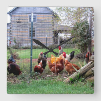 Time To Crow Square Wall Clock