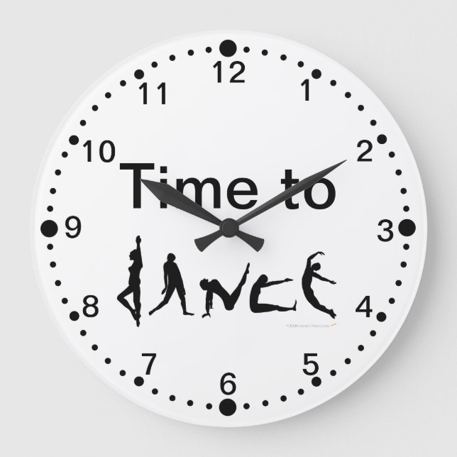 Time to Dance Dancers Silhouettes Wall Clock (Front)