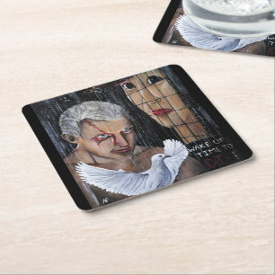 Time to Die! Painting by Alfred Fox Square Paper Coaster