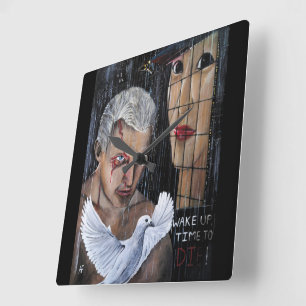 Time to Die! Painting by Alfred Fox Square Wall Clock