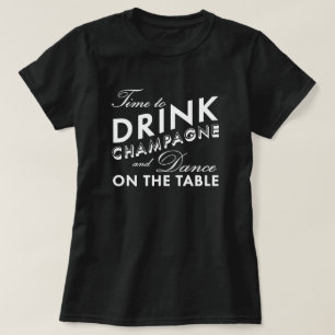 Time to Drink Champagne Black T-shirt
