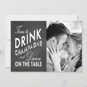 Time to Drink Champagne Holiday Photo Card