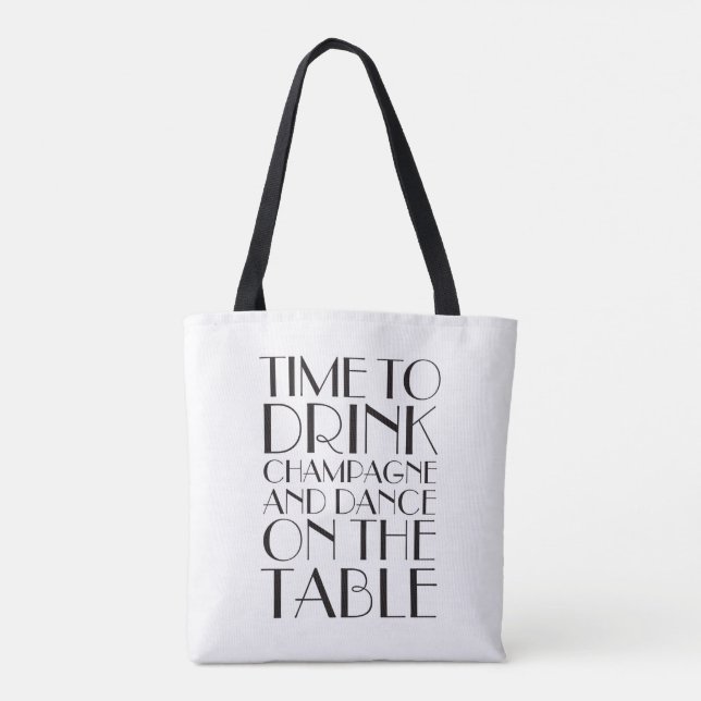 Time to Drink Champagne Tote - white (Back)
