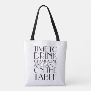 Time to Drink Champagne Tote - white Bag