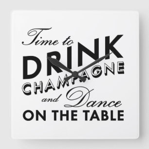 Time to Drink Champagne Wall Clock