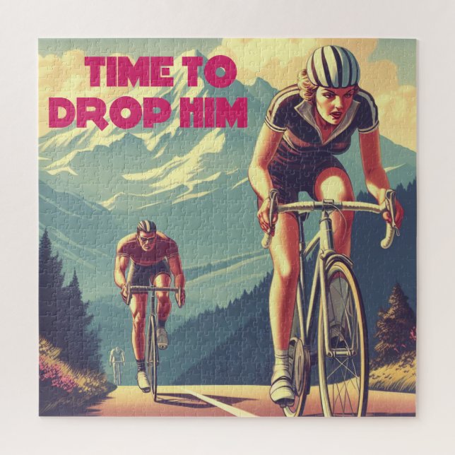 Time To Drop Him Cycling Jigsaw Puzzle (Vertical)