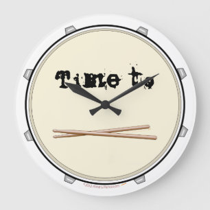 Time to Drum Snare Drum Wall Clock for Drummers