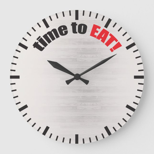 Time To Eat! Bodybuilding Bulking Large Clock (Front)