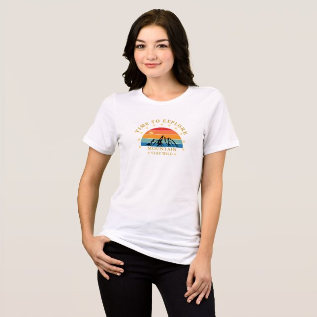Time to Explore Mountain Shirt – Retro Hiking Tee  (Front Full)