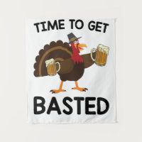 Time To Get Basted Funny Beer Turkey Thanksgiving