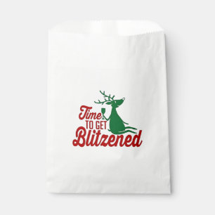 Time to Get Blitzened Christmas Reindeer Favour Bag