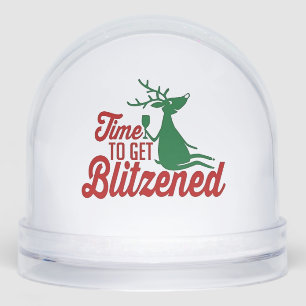 Time to Get Blitzened Christmas Reindeer  Snowglobe