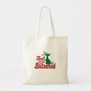 Time to Get Blitzened Christmas Reindeer  Tote Bag