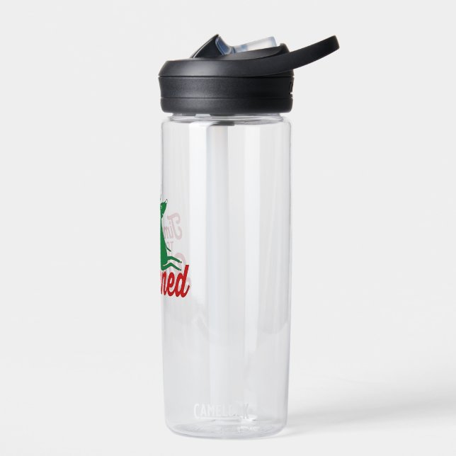 Time to Get Blitzened Christmas Reindeer  Water Bottle (Left)