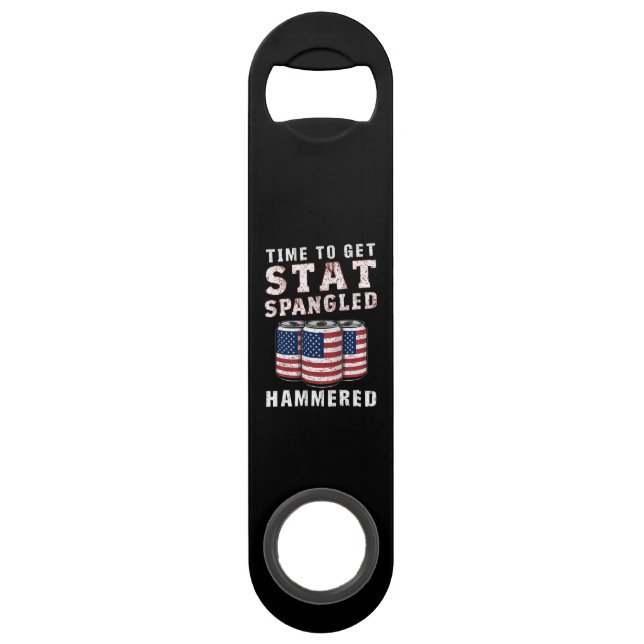 Time To Get Star Spangled Hammered Beer USA Flag (Front)