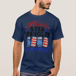 Time To Get Star Spangled Hammered Beer USA Flag 4 T-Shirt